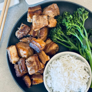 Sticky Asian Pork Belly with Tender Stem Broccoli